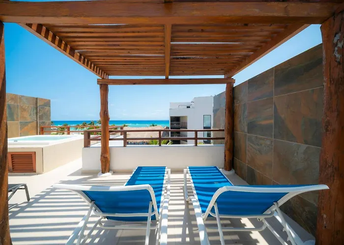 Beachfront Penthouse With 3 Bedrooms & Ocean View - Nubes Hébergement de vacances Playa del Carmen